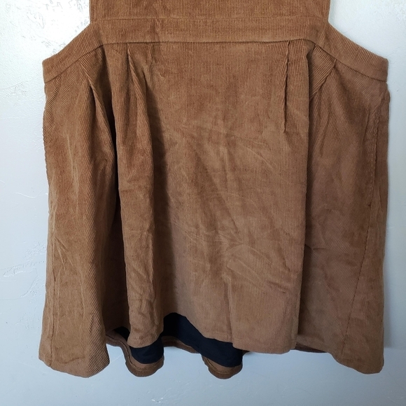 Sugar Thrillz Womens 3X Brown Corduroy Ribbed BB Bear Overall Pinafore Dress - Picture 9 of 13